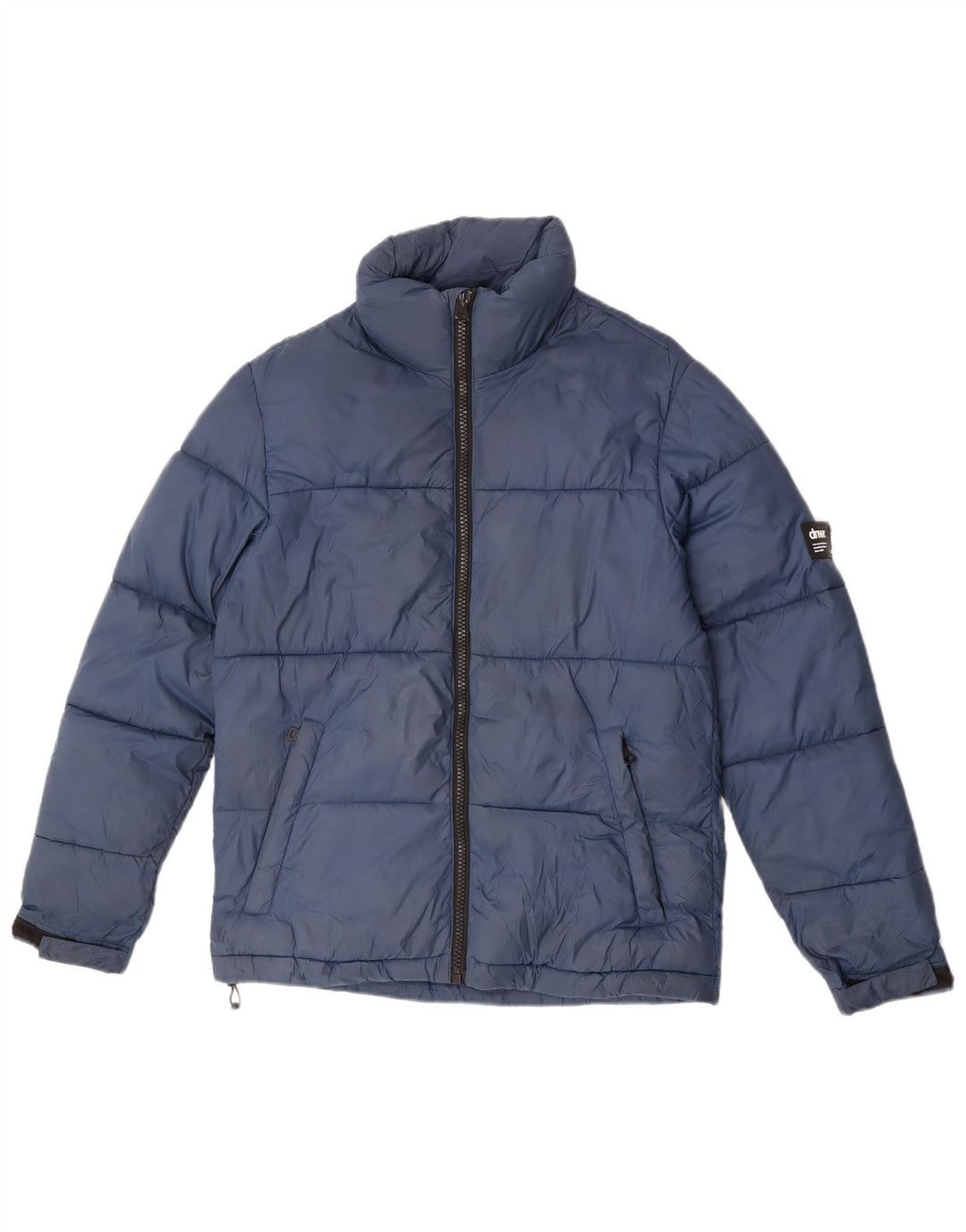 Zara Mens Chaqueta Acolchada UK 36 Small Azul Marino Poliéster