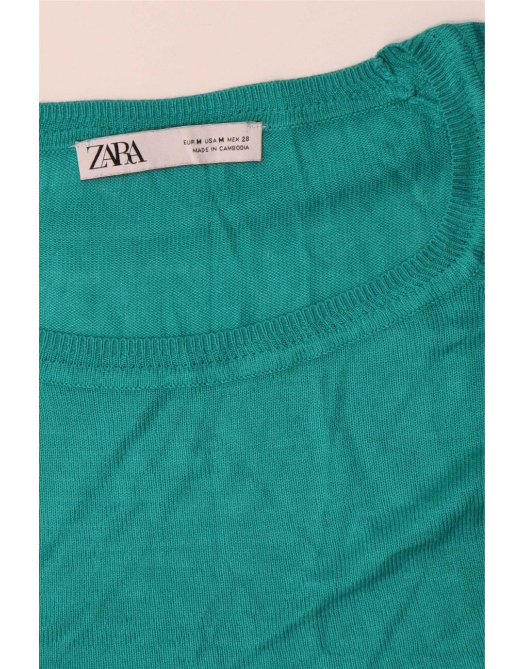 Zara - Jersey extragrande con cuello barco para mujer, talla 40, color turquesa mediano