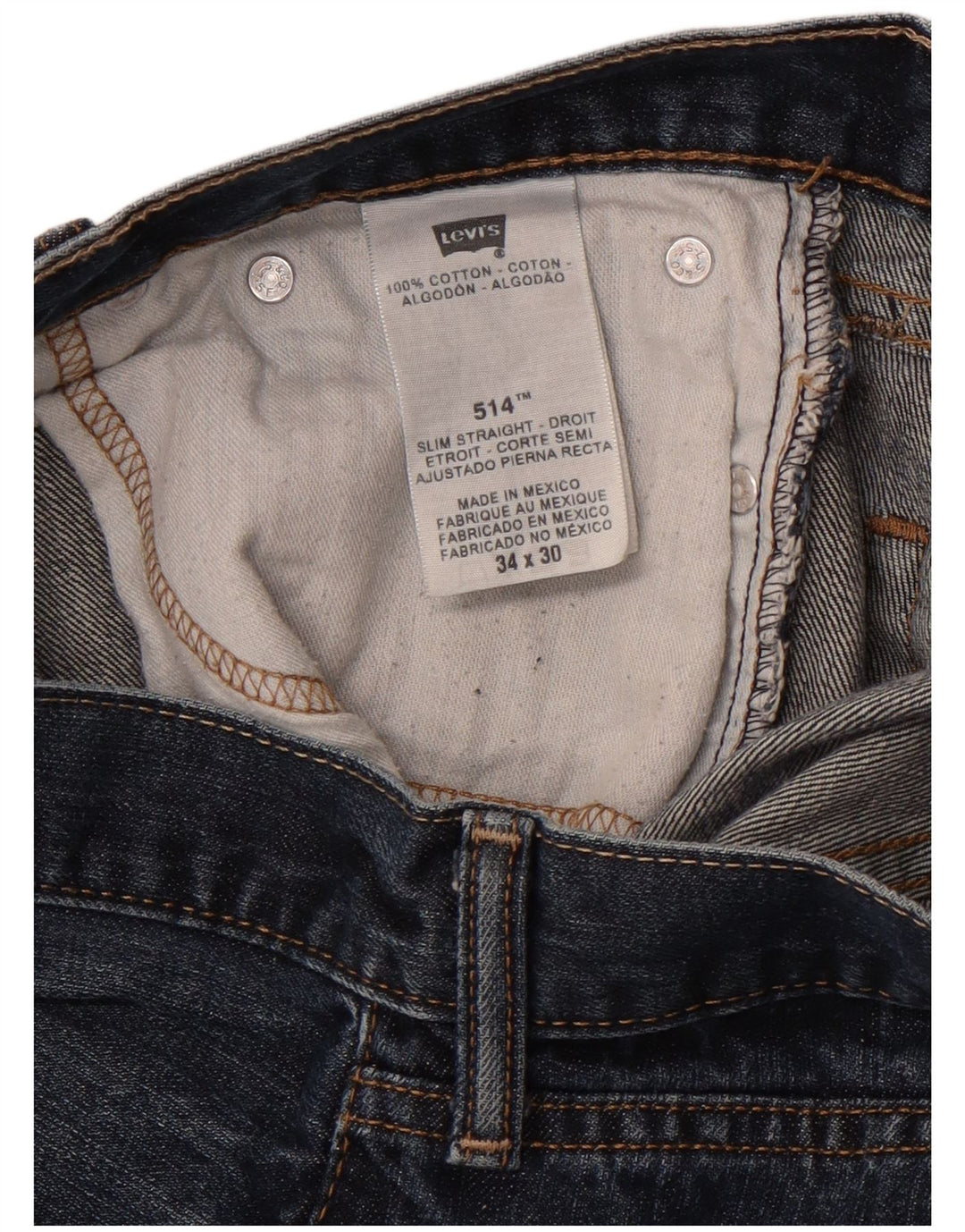 Levi's Vaqueros rectos ajustados 514 para hombre W34 L27 Algodón azul clásico