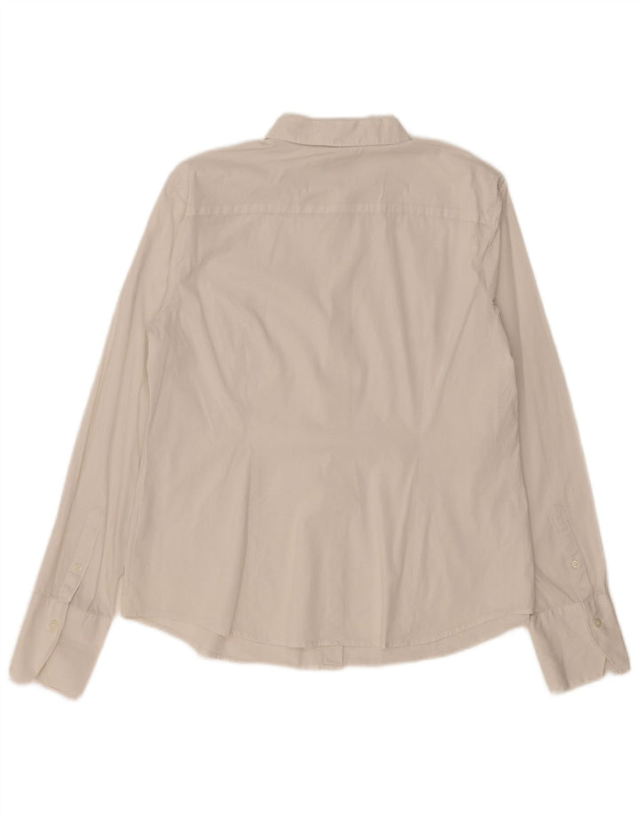 Camisa Benetton Mujer ES 46 Grande Algodón Blanco