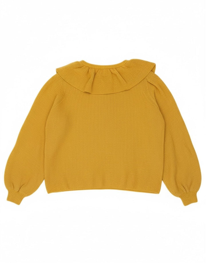 BODEN Womens Crew Neck Jumper Sweater UK 12 Medium Yellow Acrylic