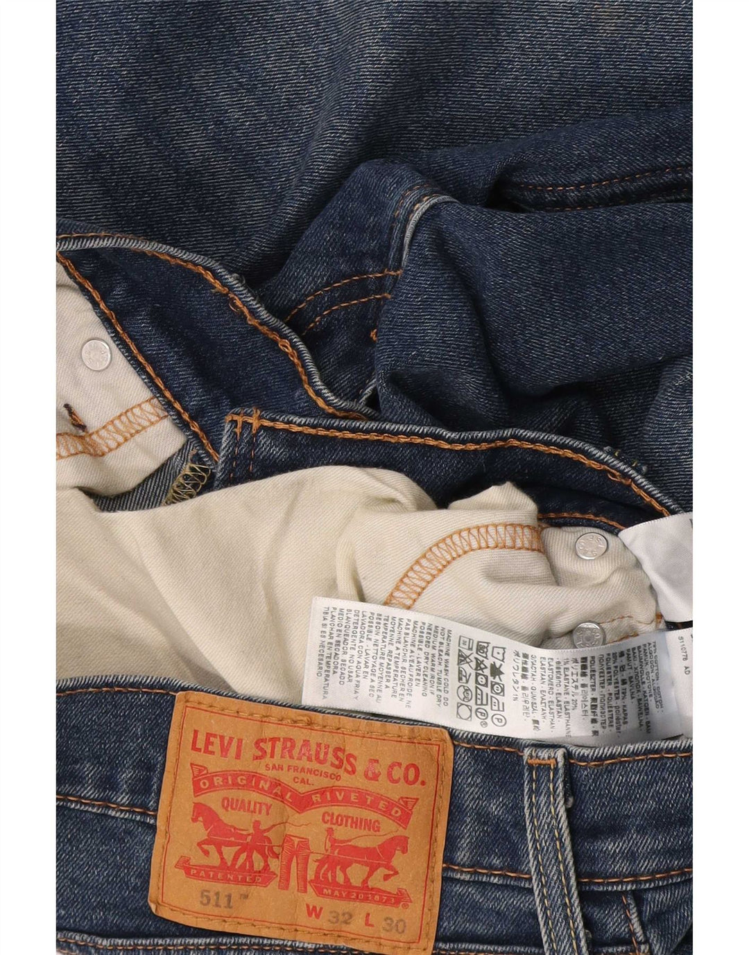 Levi's Hombre 511 Slim Jeans W32 L30 Algodón Azul