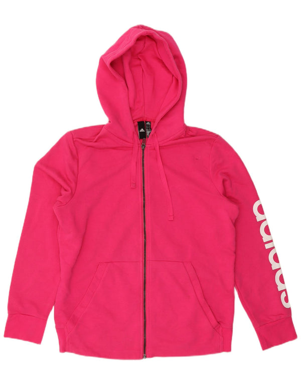 Adidas Sudadera con capucha y cremallera gráfica para mujer UK 20/22 XL Algodón rosa