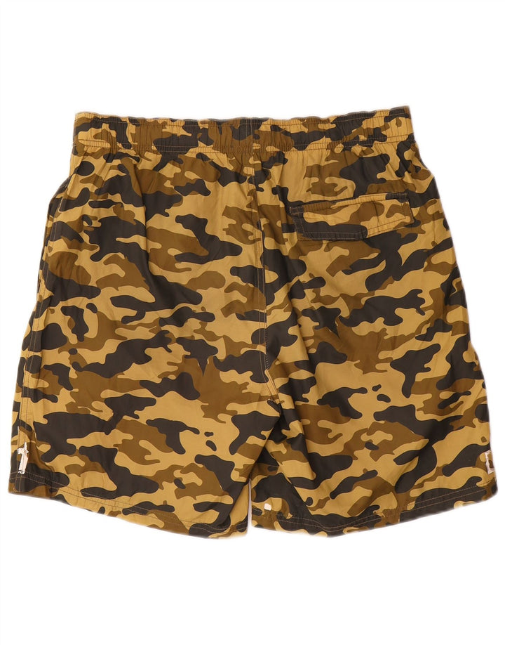 Zara Hombre Bañador Bañador Gráfico Marrón Medio Camuflaje Poliéster