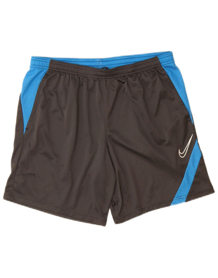 Nike - Pantalones cortos deportivos Dri Fit para hombre, poliéster color block, talla grande, color negro