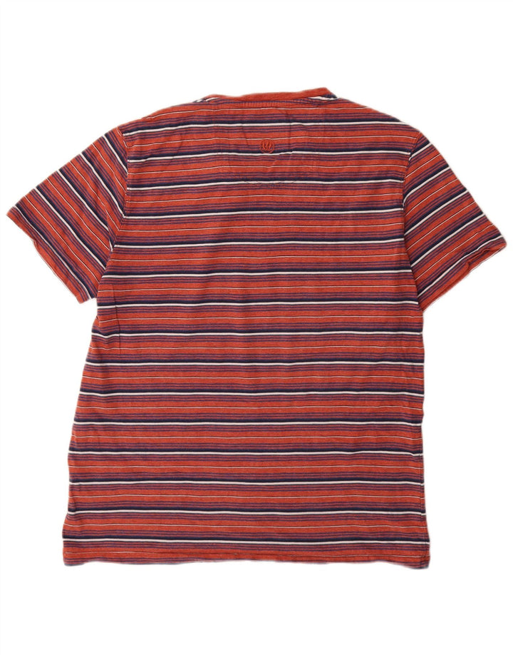 Camiseta de hombre Fat Face Top grande de algodón a rayas rojas