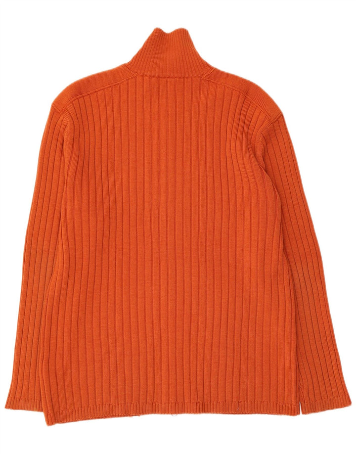 LACOSTE Suéter tipo cárdigan para hombre Talla 7 2XL Lana naranja