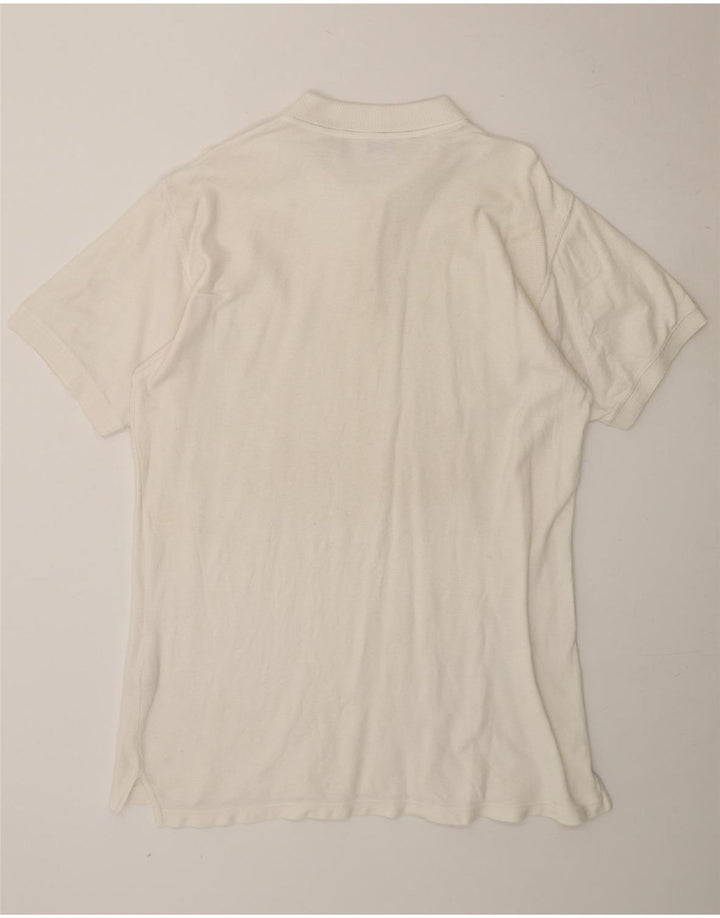 EDDIE BAUER Mens Polo Shirt Medium White Cotton Vintage Eddie Bauer and Second-Hand Eddie Bauer from Messina Hembry 