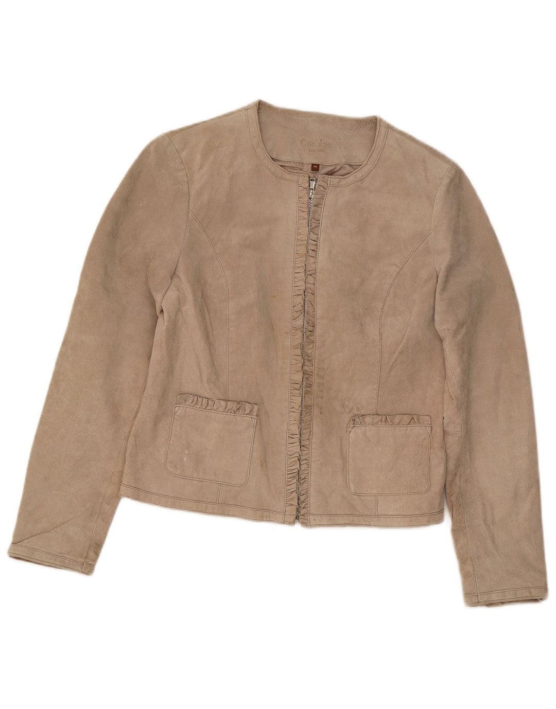 Conbipel Chaqueta de ante para mujer IT 46 Cuero beige grande