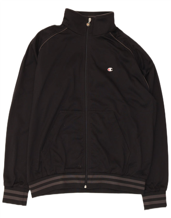CHAMPION Chaqueta superior de chándal para hombre Poliéster negro grande