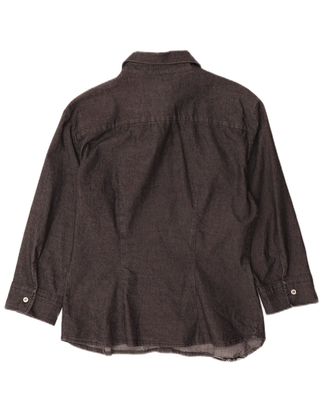 BENETTON Camisa de manga 3/4 para mujer UK 40 Small Gris Algodón