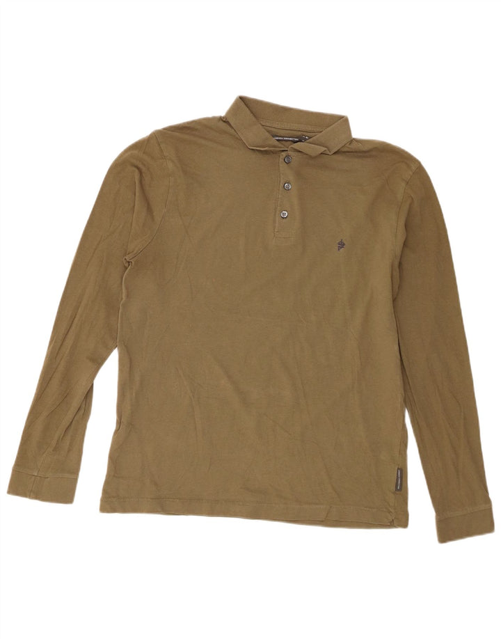 French Connection Polo de Manga Larga de Ajuste Regular para Hombre Caqui Medio