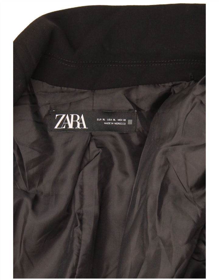 Zara Mujer Chaqueta Americana Abierta UK 40 XL Negro