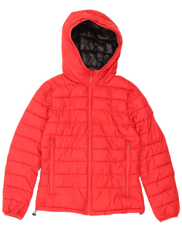 Pyrex - Chaqueta acolchada con capucha para mujer, talla XL, poliéster rojo
