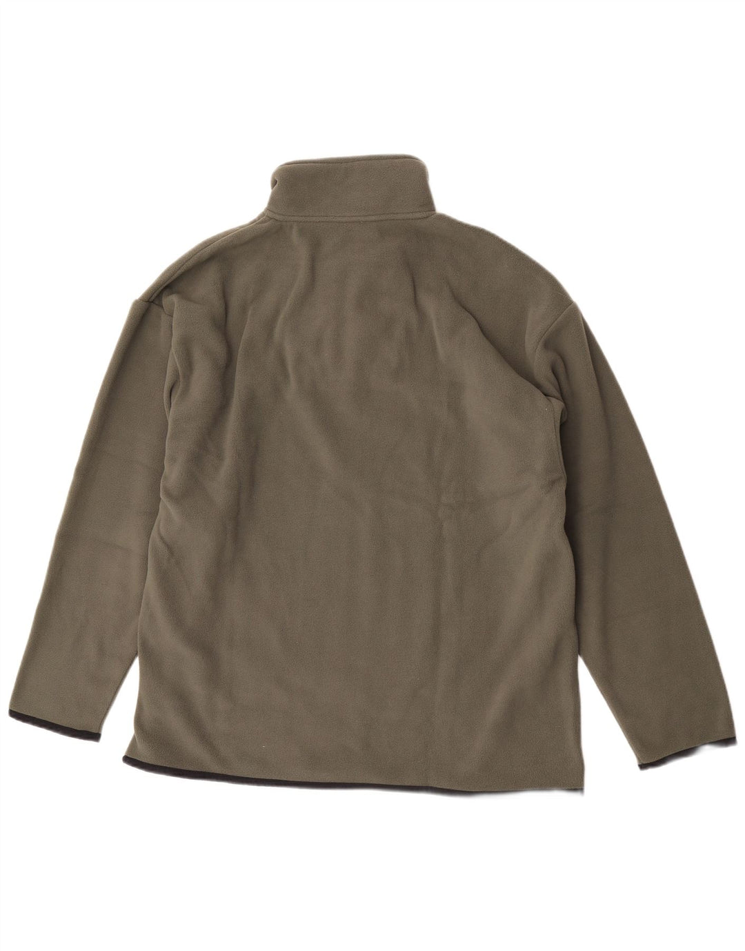 Reebok Jersey de forro polar con cremallera y cuello para hombre, poliéster caqui grande