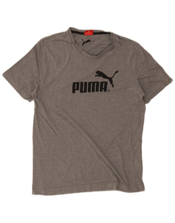 Puma Camiseta gráfica para hombre Top gris medio moteado