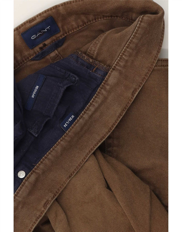 Gant Pantalones Casuales De Corte Regular Para Hombre W36 L34 Marrón
