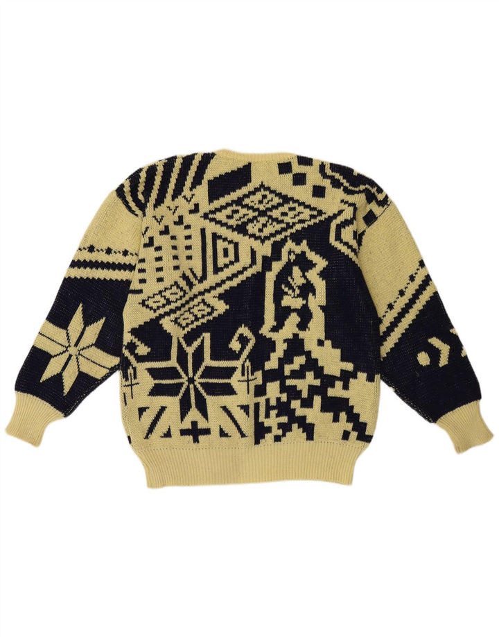 Jersey De Cuello Redondo De Lana Geométrica Amarillo Medio | Colmar Hombre
