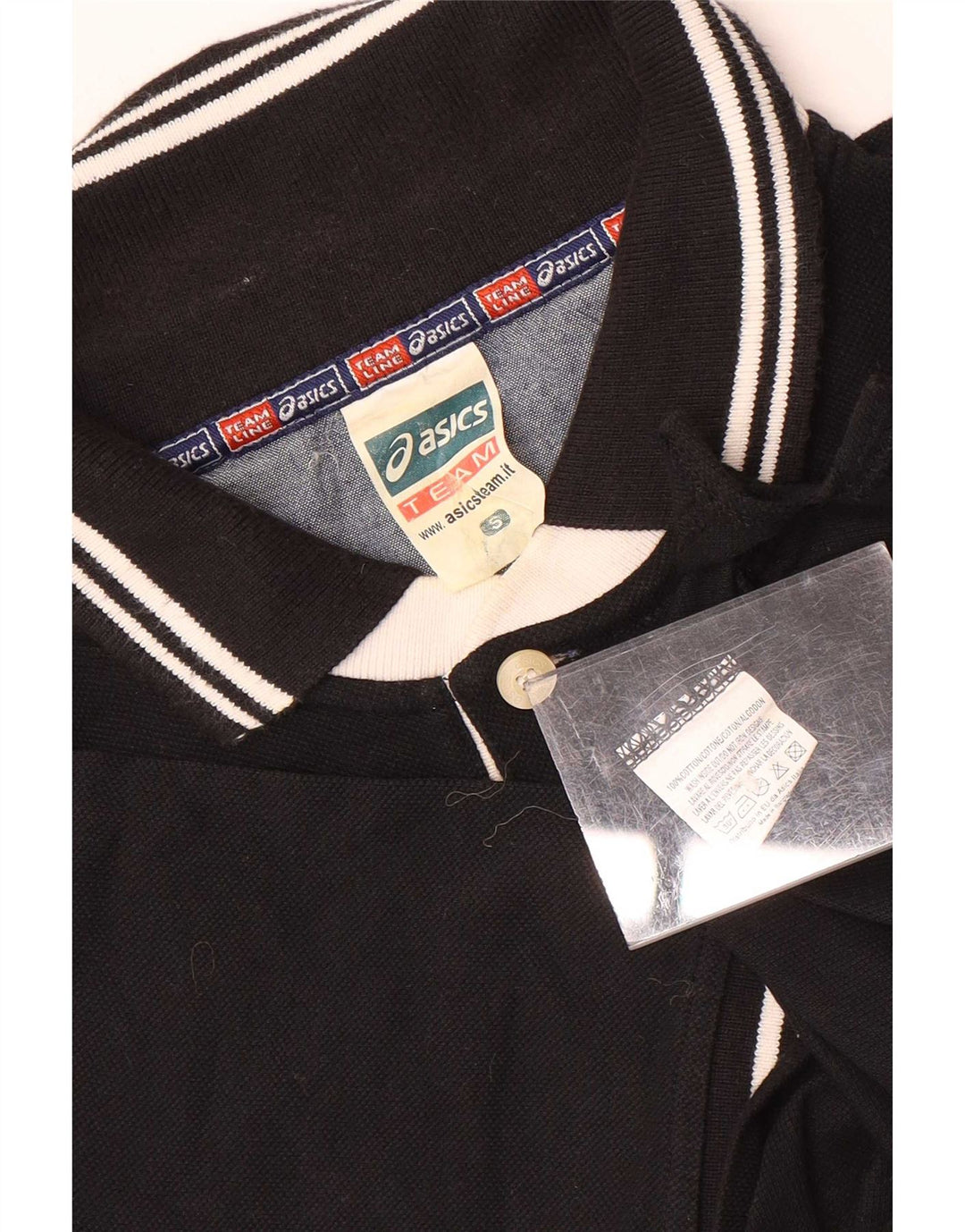 Asics Polo De Rugby Para Hombre Pequeño Algodón Negro