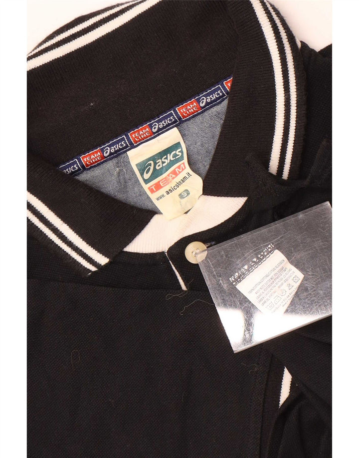 Asics Polo De Rugby Para Hombre Pequeño Algodón Negro