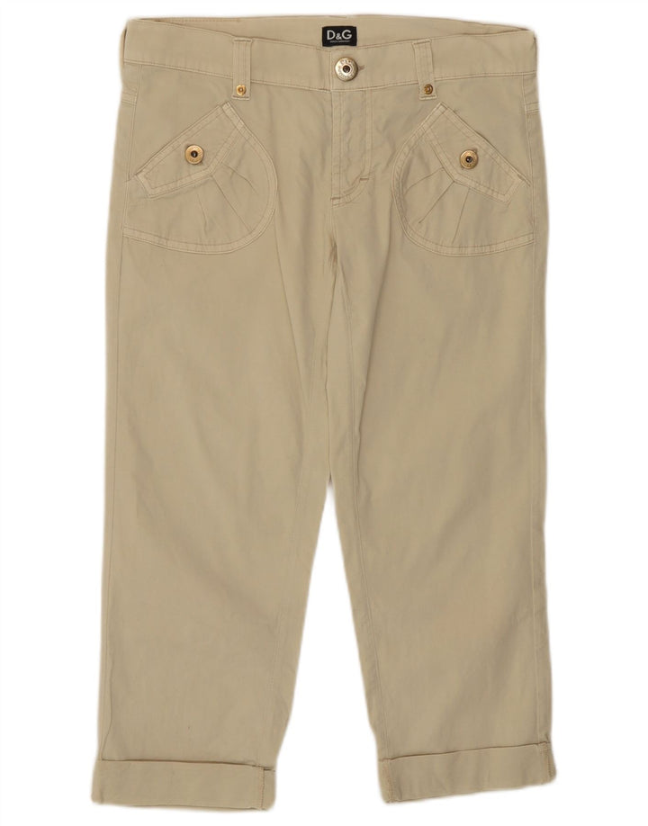 Dolce & Gabbana Pantalones Capri para Mujer IT 40 Small W26 L20 Beige
