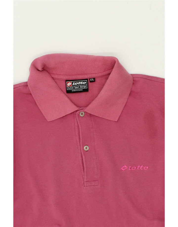 LOTTO Mens Polo Shirt 2XL Pink Vintage Lotto and Second-Hand Lotto from Messina Hembry 