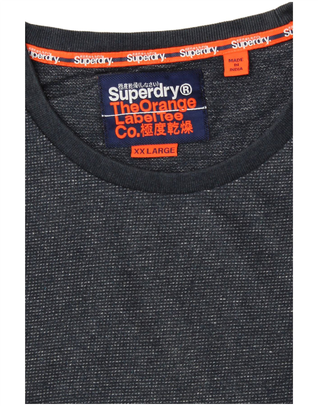 Superdry Camiseta para hombre Top 2XL Algodón moteado azul marino