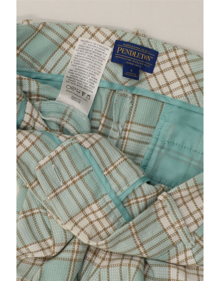 PENDLETON Womens Pegged Chino Trousers US 4 Small W30 L28 Turquoise Check
