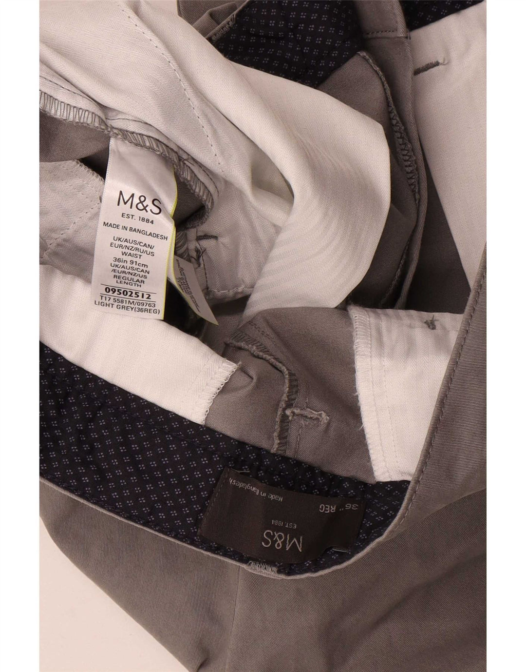 Marks & Spencer Pantalones cortos chinos para hombre W36 Algodón gris grande