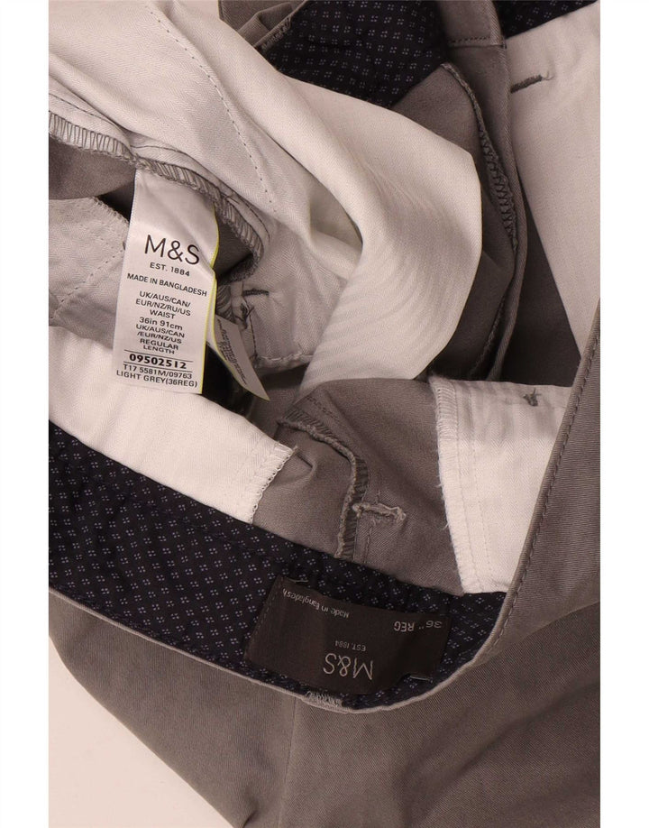 Marks & Spencer Pantalones cortos chinos para hombre W36 Algodón gris grande