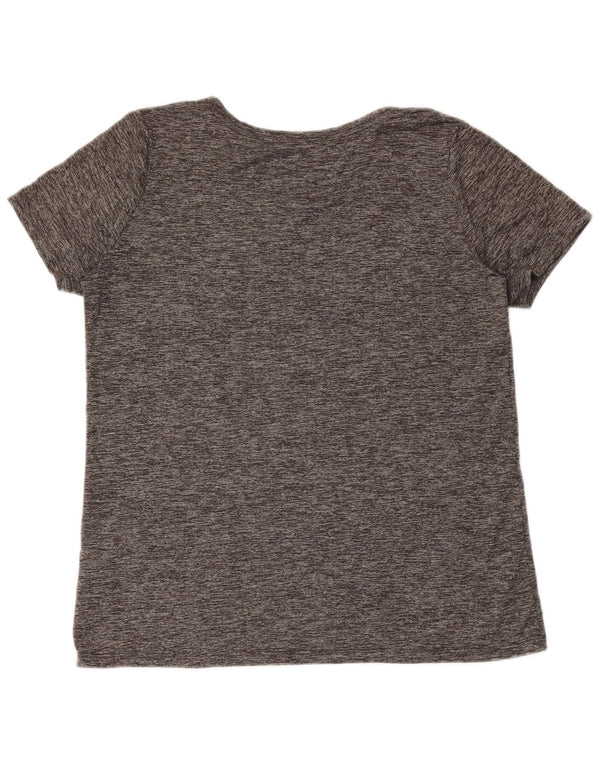 Nike Camiseta Dri Fit para Mujer UK 46 Grande Gris Moteado Poliéster