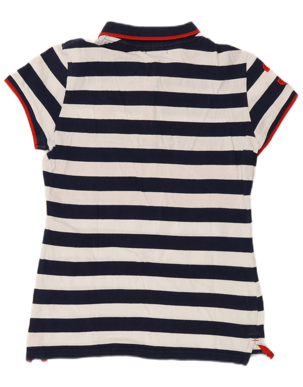 Asociación de Polo de EE. UU. Polo para mujer UK 12 Medium Azul marino Rayas Algodón