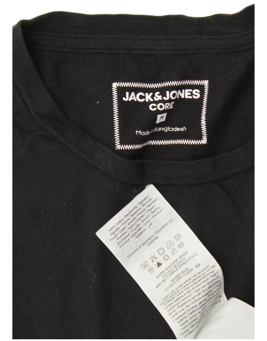 Jack & Jones Hombre Graphic Top Manga Larga Algodón Negro Mediano