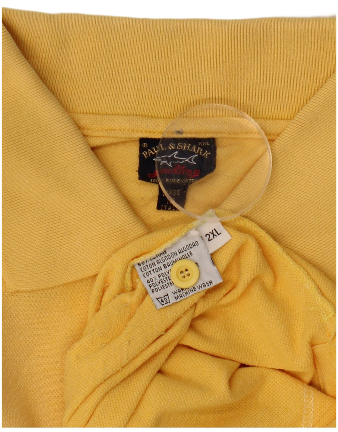 PAUL & SHARK Polo de yate para hombre 2XL Algodón amarillo