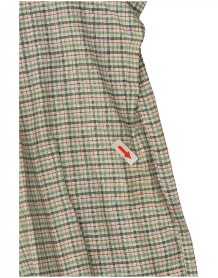 Eddie Bauer Camisa de franela alta y holgada para hombre XL Algodón a cuadros verdes