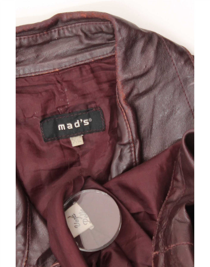 Chaqueta de cuero vintage para hombre Reino Unido 42 XL Borgoña