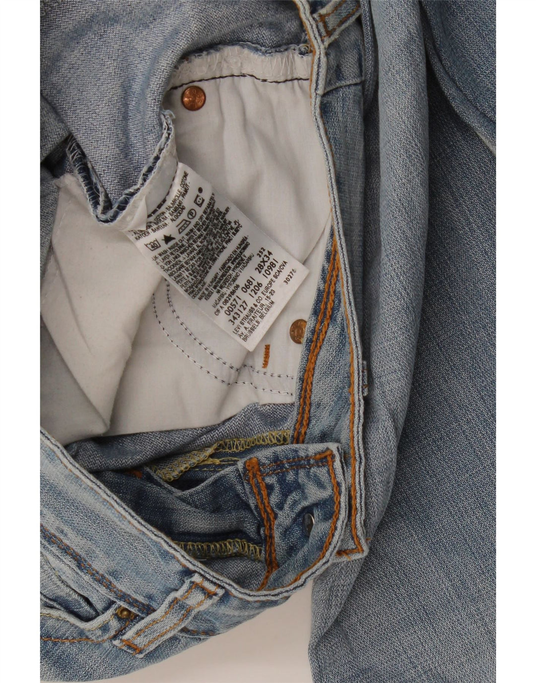 LEVI'S Mujer 571 Slim Jeans W28 L34 Algodón Azul