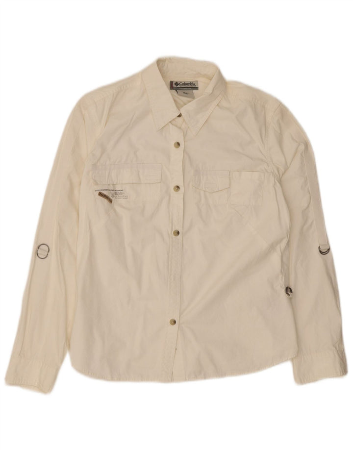 Camisa Columbia para mujer UK 12 Medium White Cotton