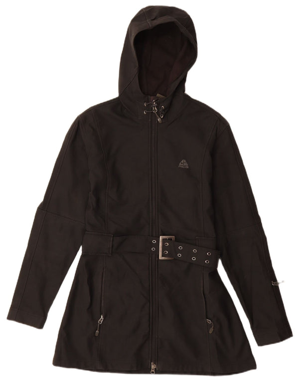 NIKE Chaqueta cortavientos con capucha para mujer UK 40 Mediano Negro Poliéster