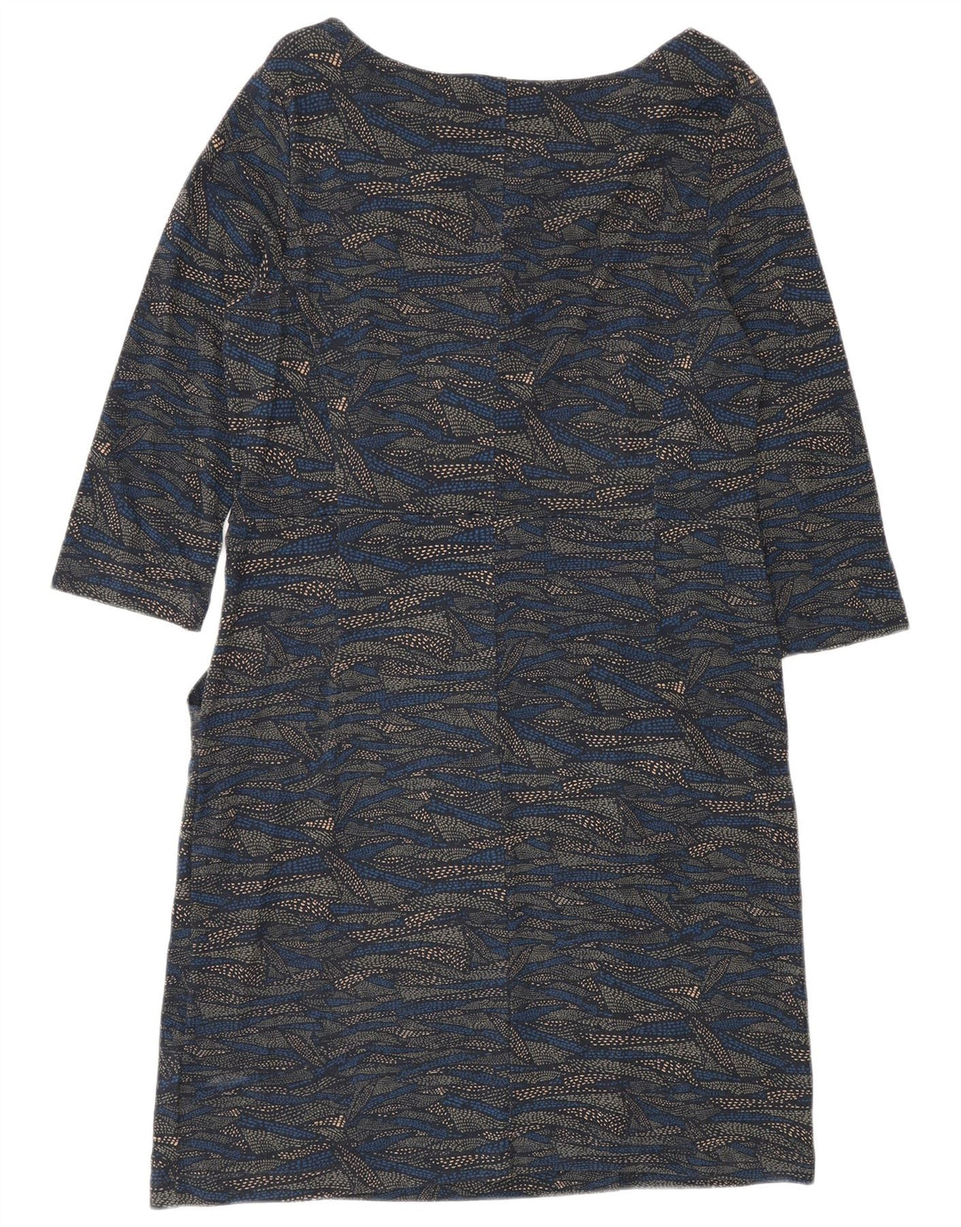 White Stuff Vestido básico de manga 3/4 con estampado abstracto para mujer UK 44 Azul grande