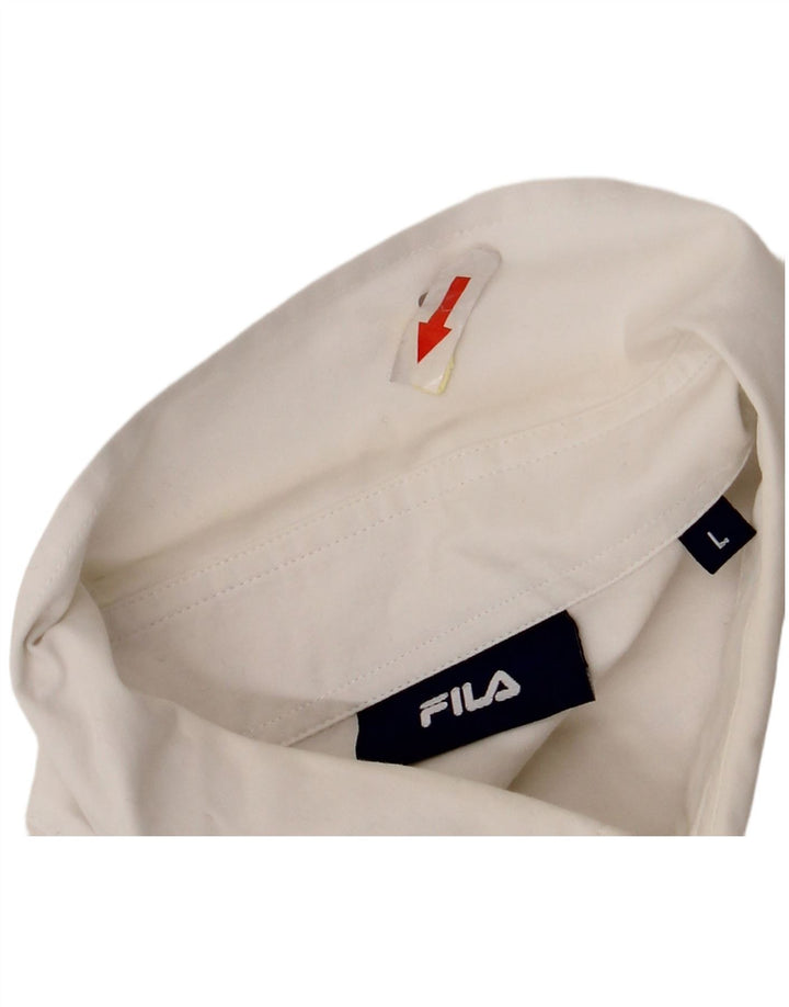 Camisa Fila Hombre Grande Algodón Blanco