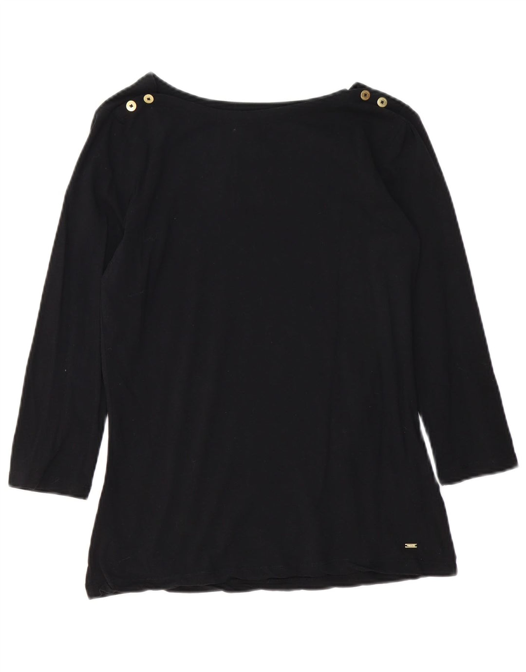 Tommy Hilfiger Top para mujer manga 3/4 UK 12 Algodón negro mediano