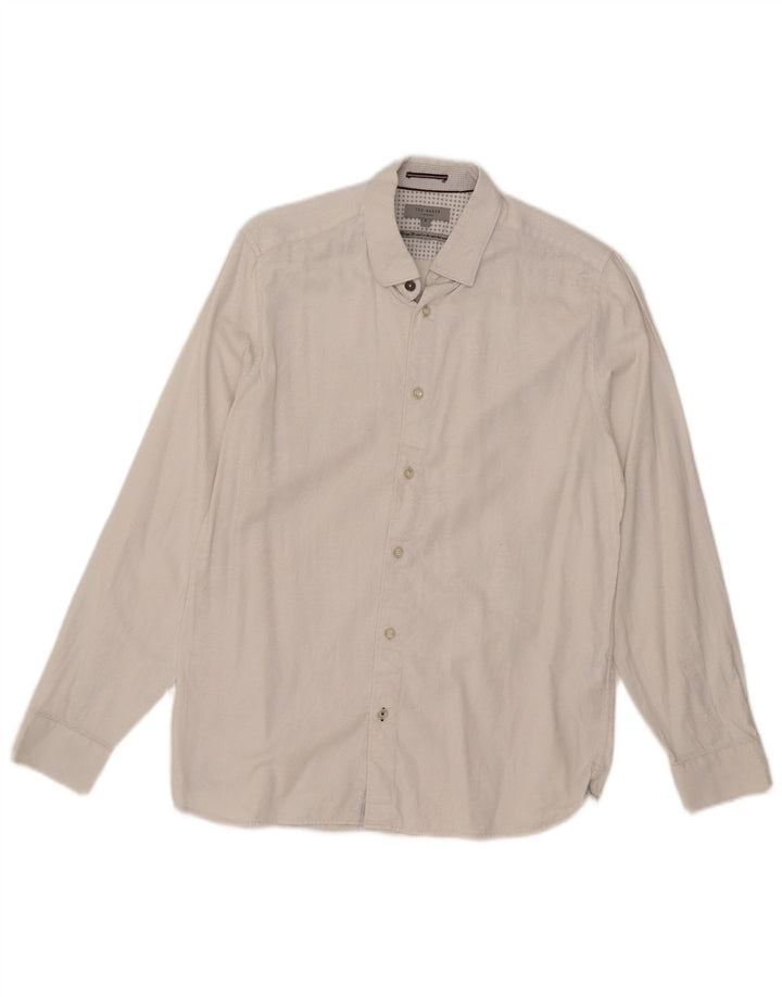 Ted Baker Camisa para hombre Talla 4 Grande Algodón Paisley blanco