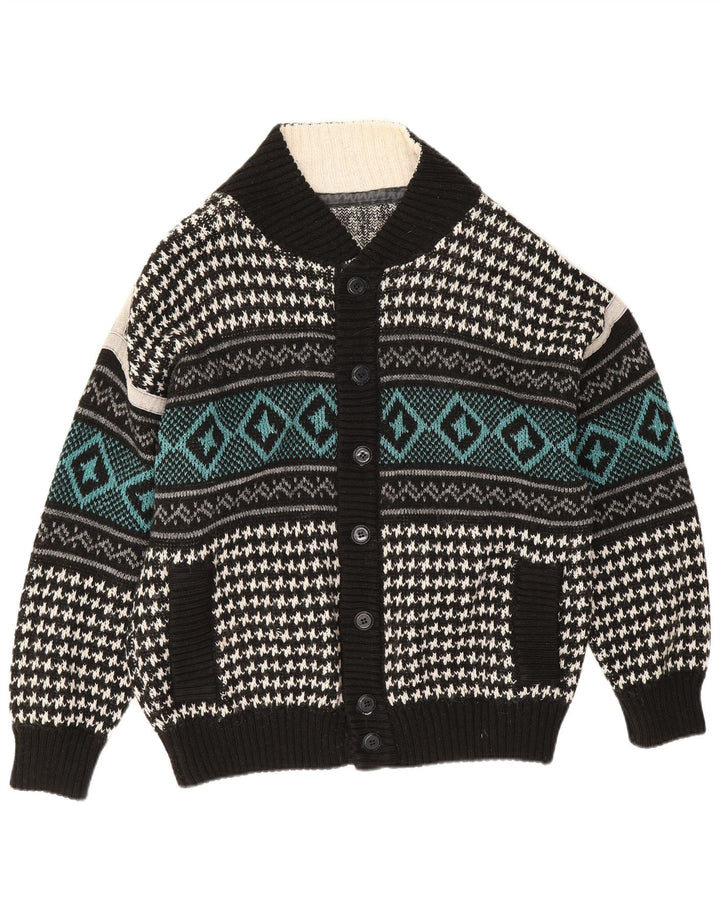 Vintage hombres Cardigan suéter XL multicolor geométrico