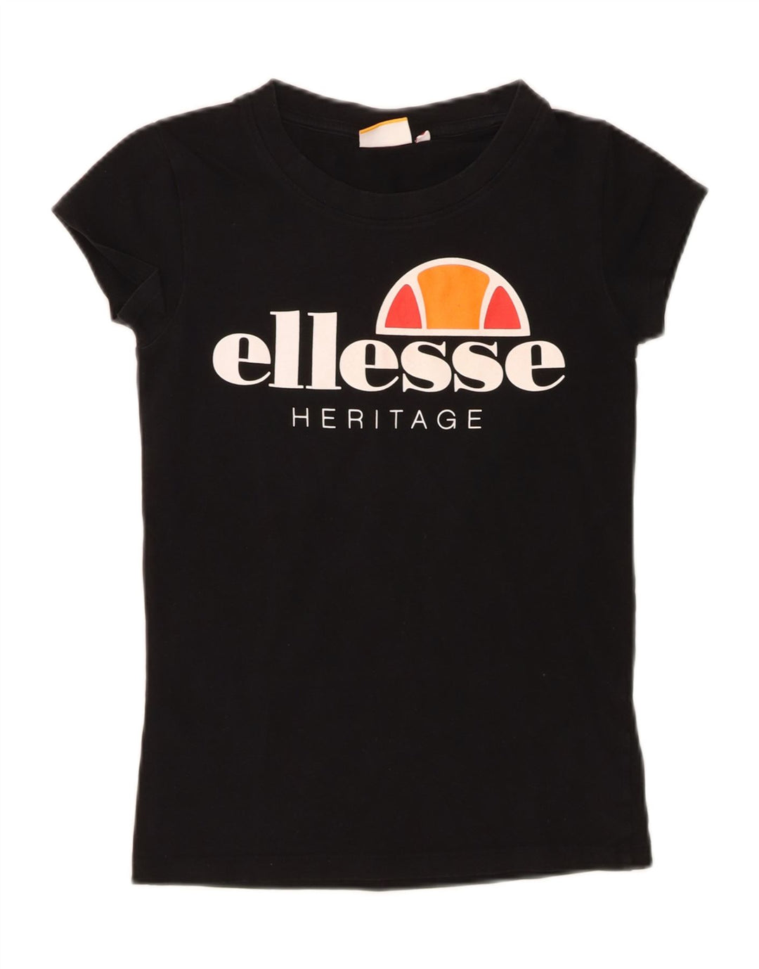 Ellesse Camiseta gráfica para mujer Top UK 4 XS Algodón negro
