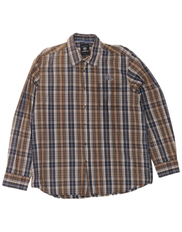 Lerros Camisa De Franela Hombre XL Algodón Cuadros Multicolor