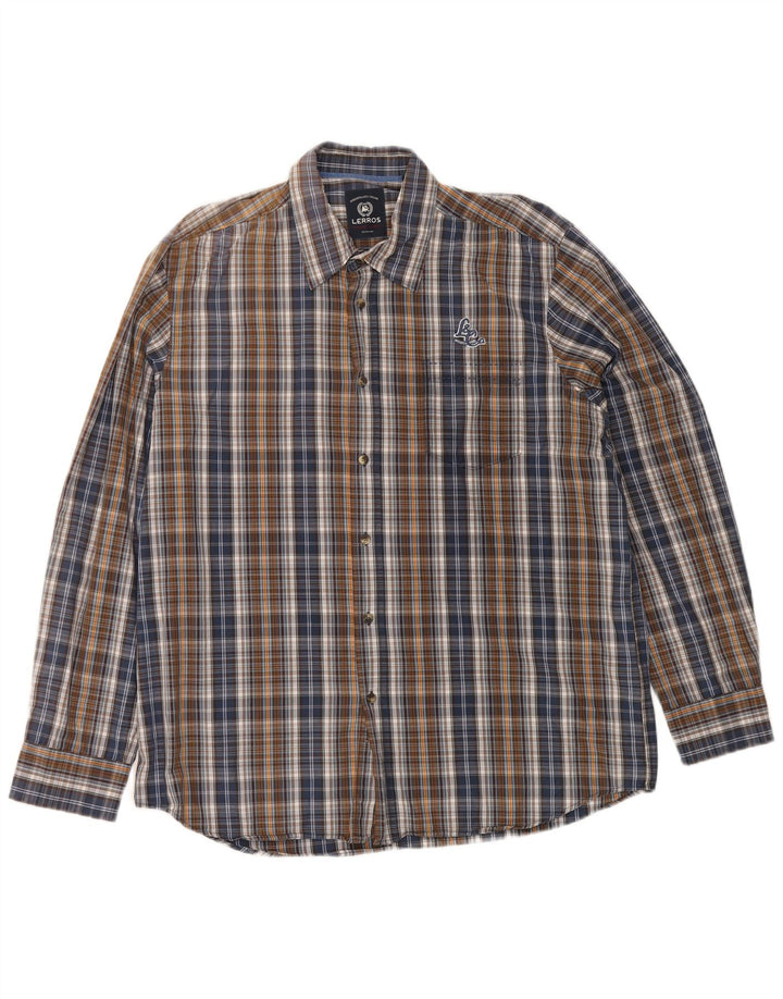 Lerros Camisa De Franela Hombre XL Algodón Cuadros Multicolor
