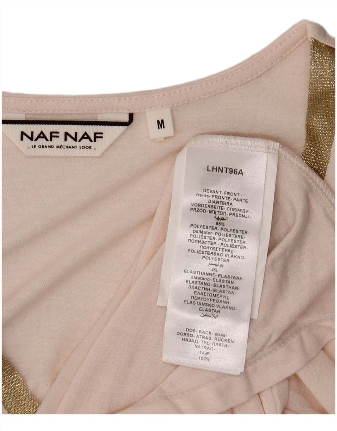 Naf Naf Top sin mangas transparente para mujer UK 40 Poliéster rosa medio