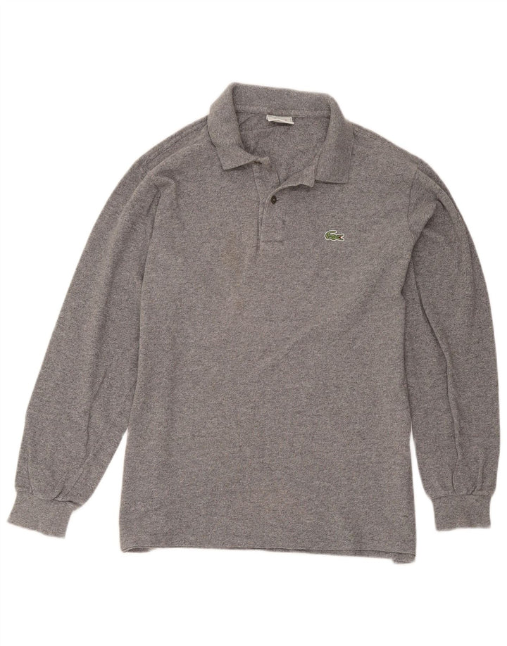 Lacoste Polo de manga larga para hombre talla 4 algodón gris medio