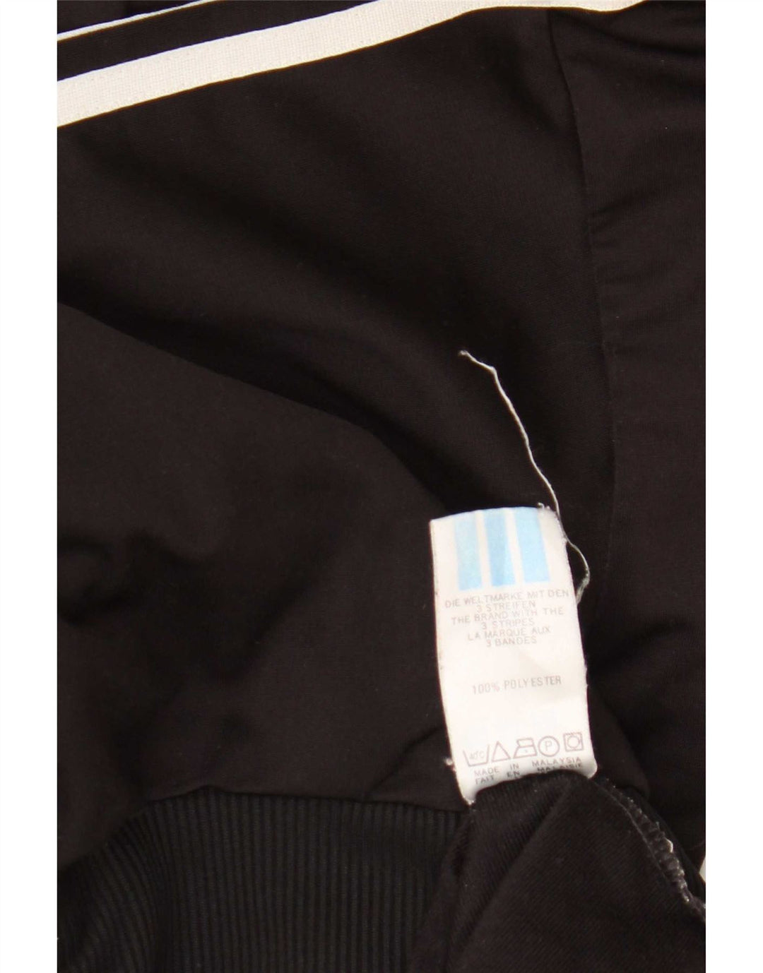 Adidas - Chaqueta de chándal para hombre, talla 34/36, poliéster negro pequeño